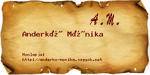Anderkó Mónika névjegykártya